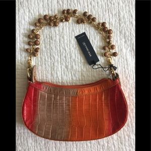 NWT Bergé multicolor leather bag w/chain strap